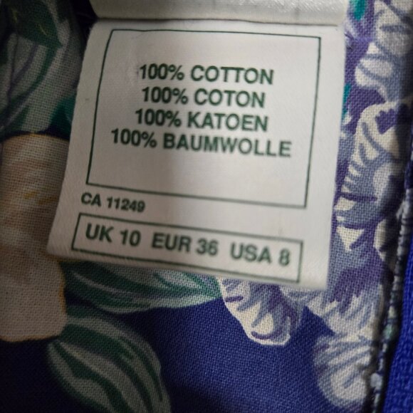 Vintage 80s Laura Ashley Blue Floral Peplum Top Size XS Upcycled Fairy Romantic - Picture 10 of 12